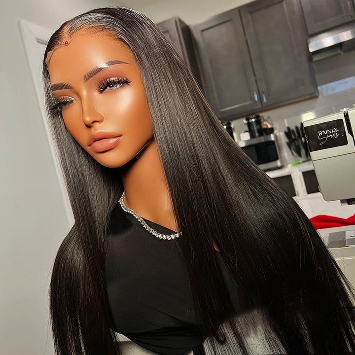 Glueless 5 * 5 HD Lace Closure Wigs Straight Human Hair Wear & Go Wig Plumed Hairline-Amanda Hair