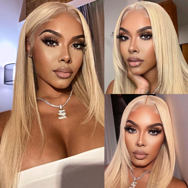 HD Transparent Lace Straight Blond Hair 613 Perruques pour femmes-Amanda Hair