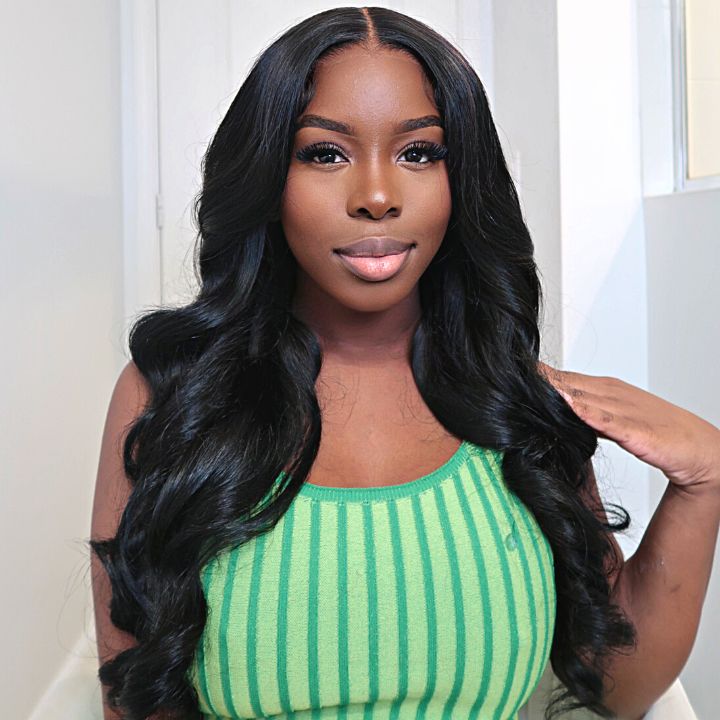 Body Wave Hair 13 * 4 HD Pelucas delanteras de encaje transparente Body Wave Cabello humano Peluca frontal sin pegamento para mujeres-Amanda Hair