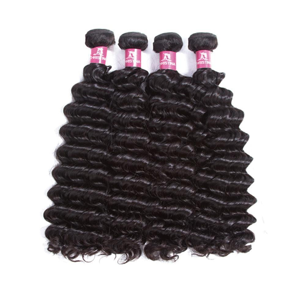 Human Hair Bundles Deep Wave Hair Bundles 28 30 Inch Remy Hair Bundles Weave 3/4 Bundles Human Hair Extensions - Amanda Hair