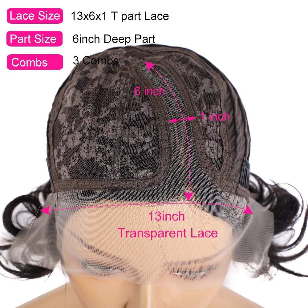 Straight Short Bob Side Part Lace Front Pixie Cut Wigs With Bang Cuticle Aligned Glueless Transparent J Shape Lace Bob Wig - Amanda Hair