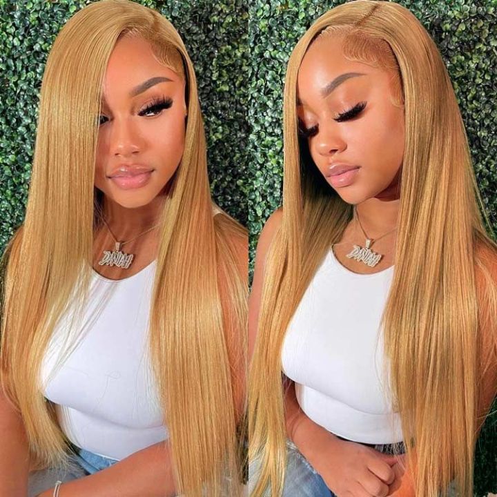 Colorful Straight Lace Frontal Transaparent Wigs Transparent HD Lace Wigs Pre-plucked with Baby Hair - Amanda Hair