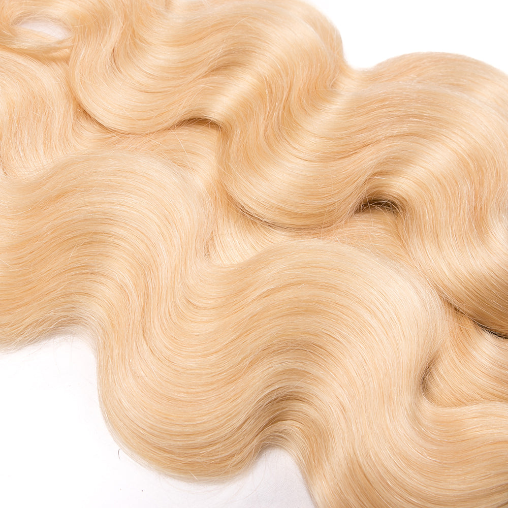 613# Blond Color Body Wave Hair Weave 4 Bundles 100% Human Hair - Amanda Hair