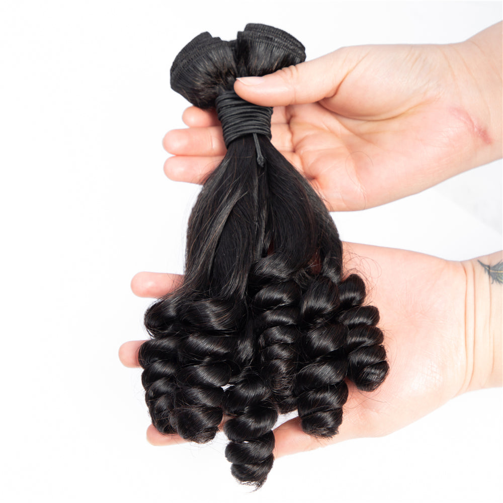Faisceaux de cheveux humains de haute qualité bonne épaisseur Fumi cheveux vague lâche Super Double cheveux tirés faisceaux de cheveux humains vierges - Amanda Hair