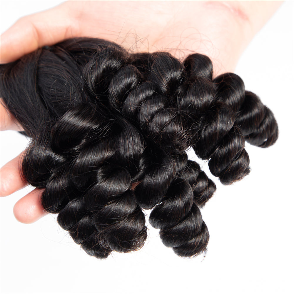 Faisceaux de cheveux humains de haute qualité bonne épaisseur Fumi cheveux vague lâche Super Double cheveux tirés faisceaux de cheveux humains vierges - Amanda Hair