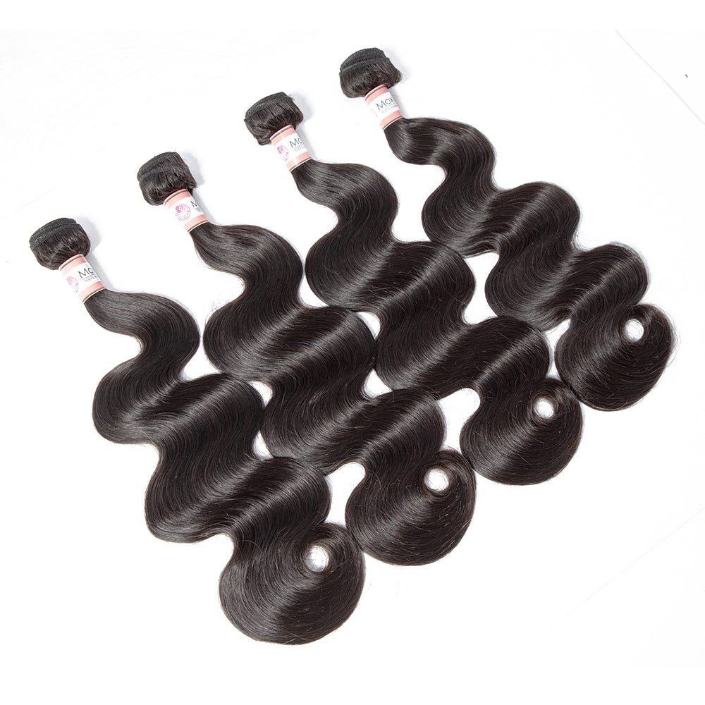 Brazilian Body Wave 4 Bundles With 13*4 Lace Frontal 10A Grade 100% Remi Human Hair - Amanda Hair
