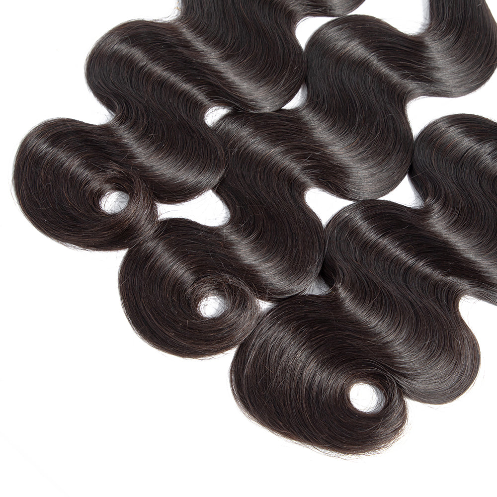 Brazilian Hair 9A Body Wave 3 Bundles With 13*4 Lace Frontal 100% Unprocessed Human Hair - Amanda Hair