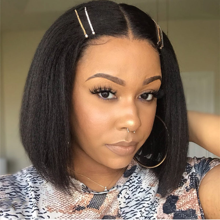Kinky-Straight-Wig-Short-Bob-Human-Hair-Wigs-Brazilian-4x1-Lace-Part-Wig-150-180-Density-amanda-hair