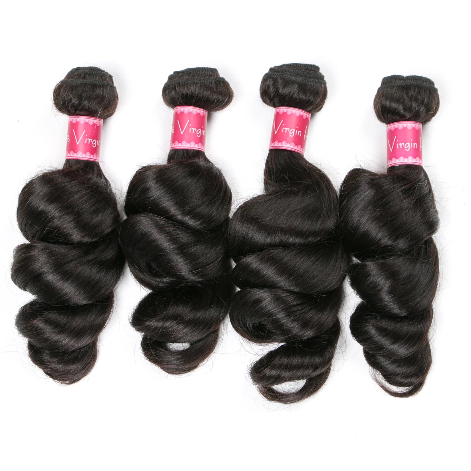Loose Wave 4 Bundles With 4*4 Lace Closure 10A Grade Brazilian Hair 100% Remi Human Hair - Amanda Hair