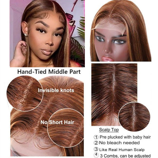 5*5 HD Lace Wig Highlight Closure Wig