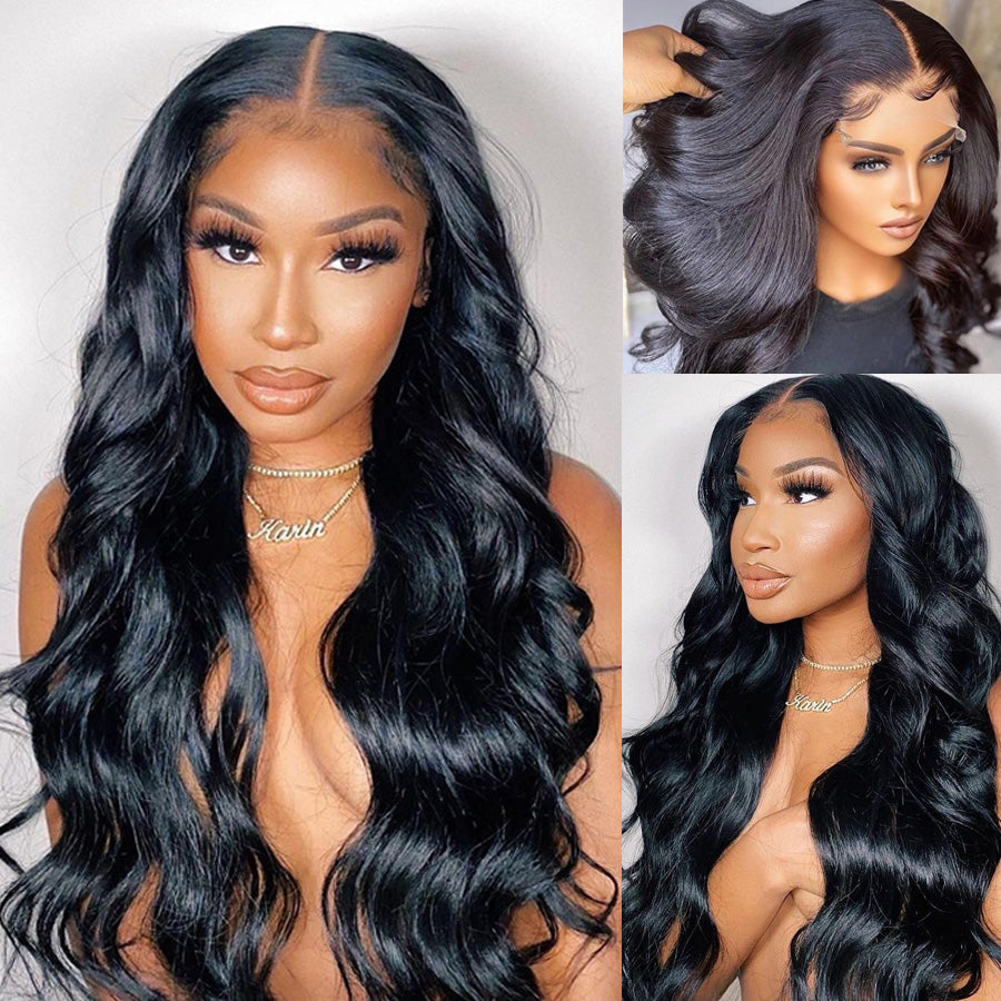 Transparent 4x4 Lace Closure Wig Body Wave Virgin Human Hair 