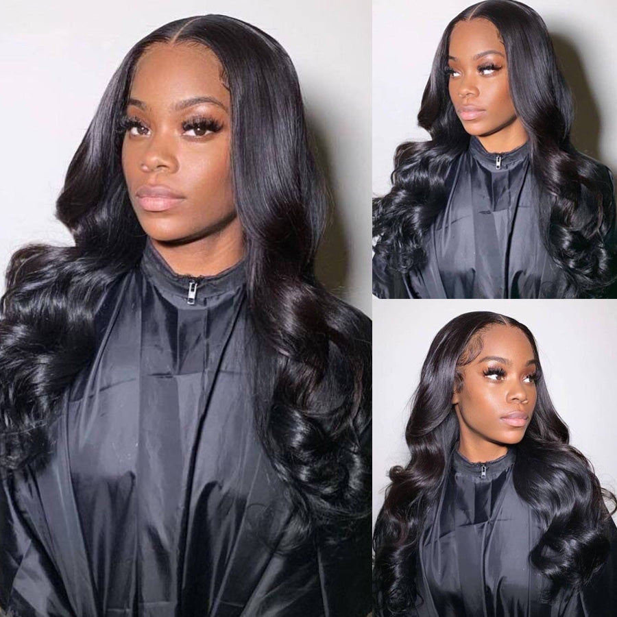Transparent 4x4 Lace Closure Wig Body Wave Virgin Human Hair