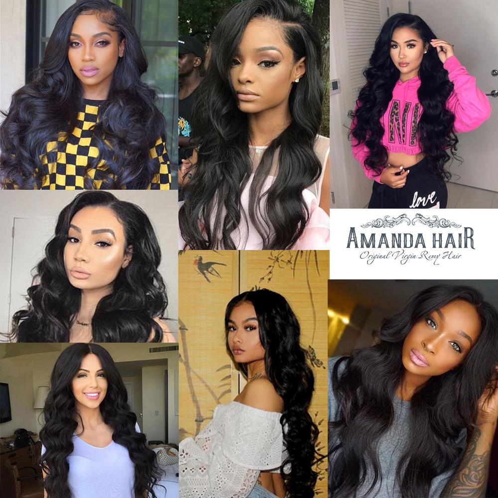 Cheveux brésiliens Body Wave 3 faisceaux avec fermeture à lacet 4 * 4 10A Grade 100% cheveux humains Remi - Amanda Hair
