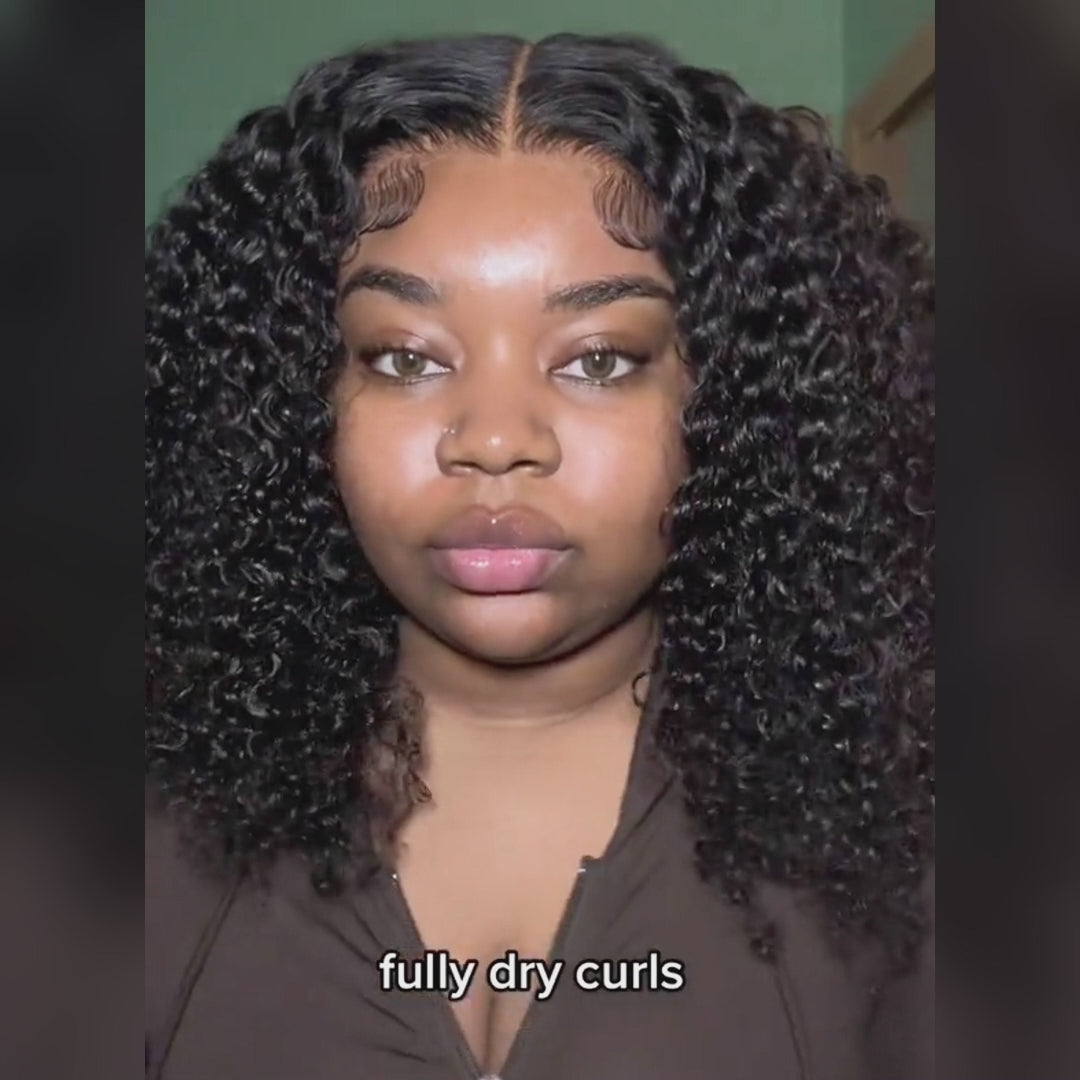 Tiktok Saebunny même perruque-perruque Bob bouclée courte 13*6/13*4/4*4 cheveux bouclés brésiliens Bob perruques-Amanda cheveux