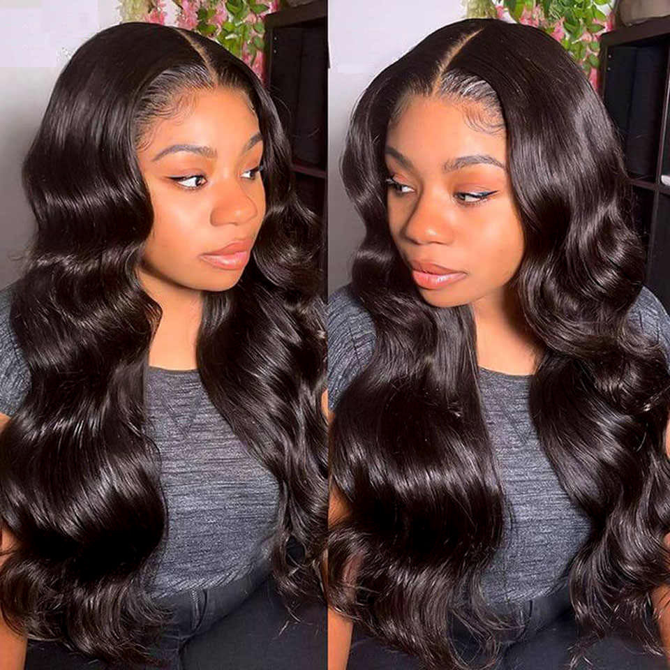 Body Wave Lace Closure Wig Real Human Hair Wigs Preplucked with Natural Hairline