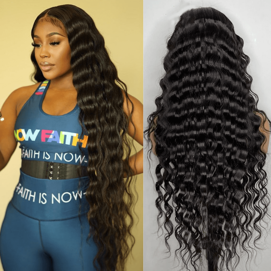 loose deep wave hair HD transparent lace frontal wig loose deep wave closure wigs