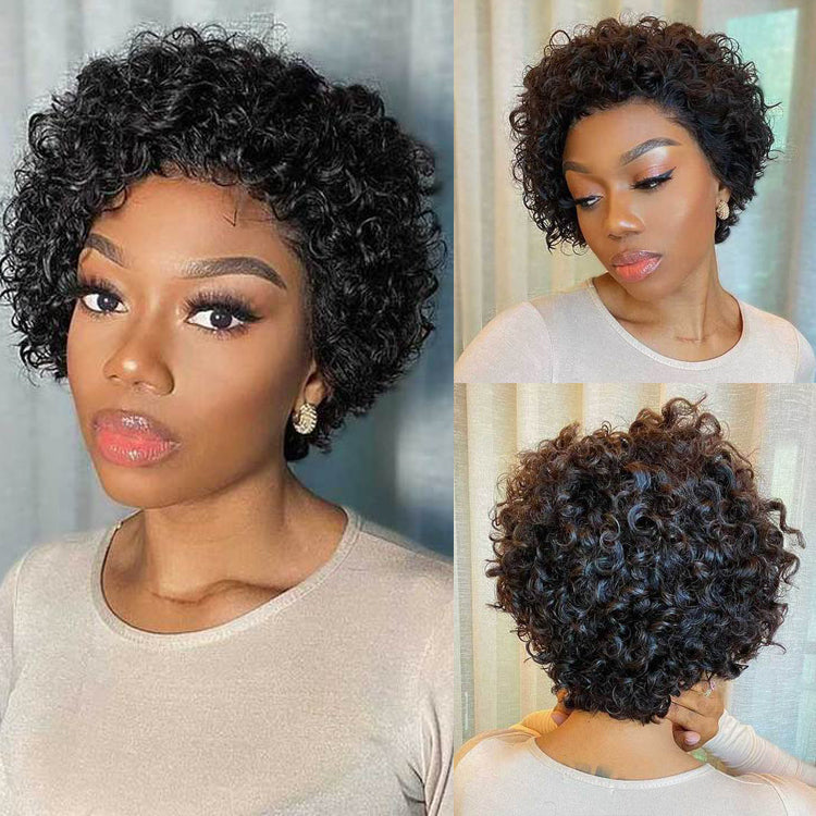 Jerry Curly Short Pixie Cut Wig For African American-Amanda Hair