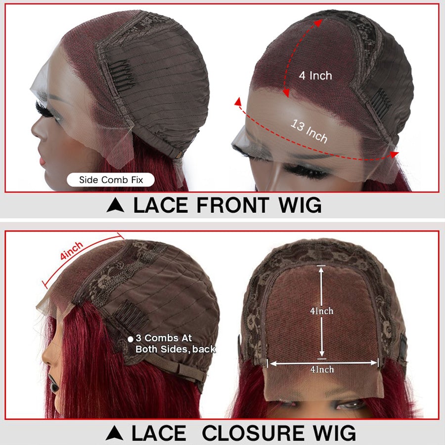 Perruques bordeaux Body Wave 13x4 Lace Front Wigs 99J Perruques colorées 4x4 HD Lace Closure Wigs-Amanda Hair
