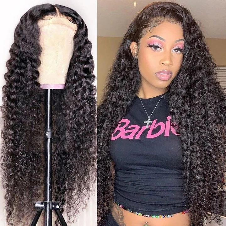 Glueless Deep Wave Lace Front Wigs Human Hair with Baby Hair Pre-Plucked Hairline