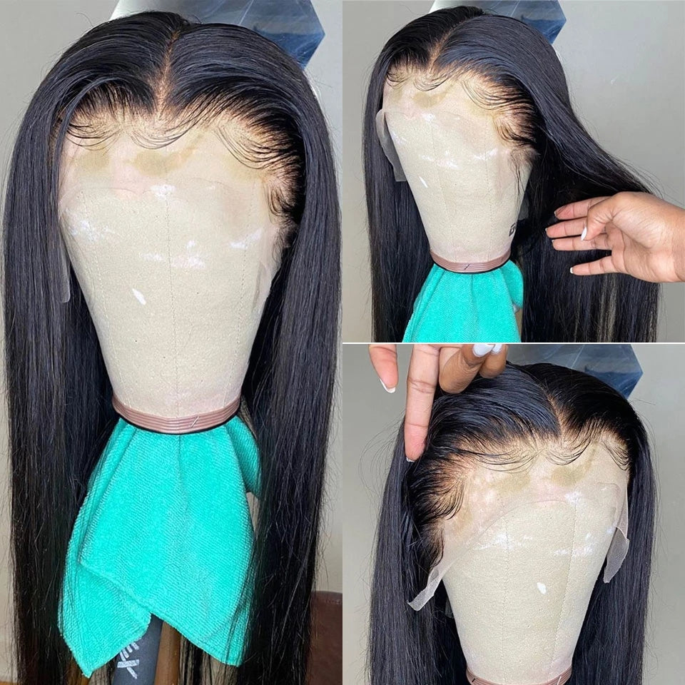 13*6 Long Straight glueless HD lace front wig
