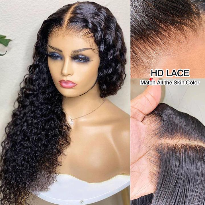 Affordable Brazilian Water Wave Human Hair Wigs Glueless 4*4 Swiss Lace Closure Wig For Women