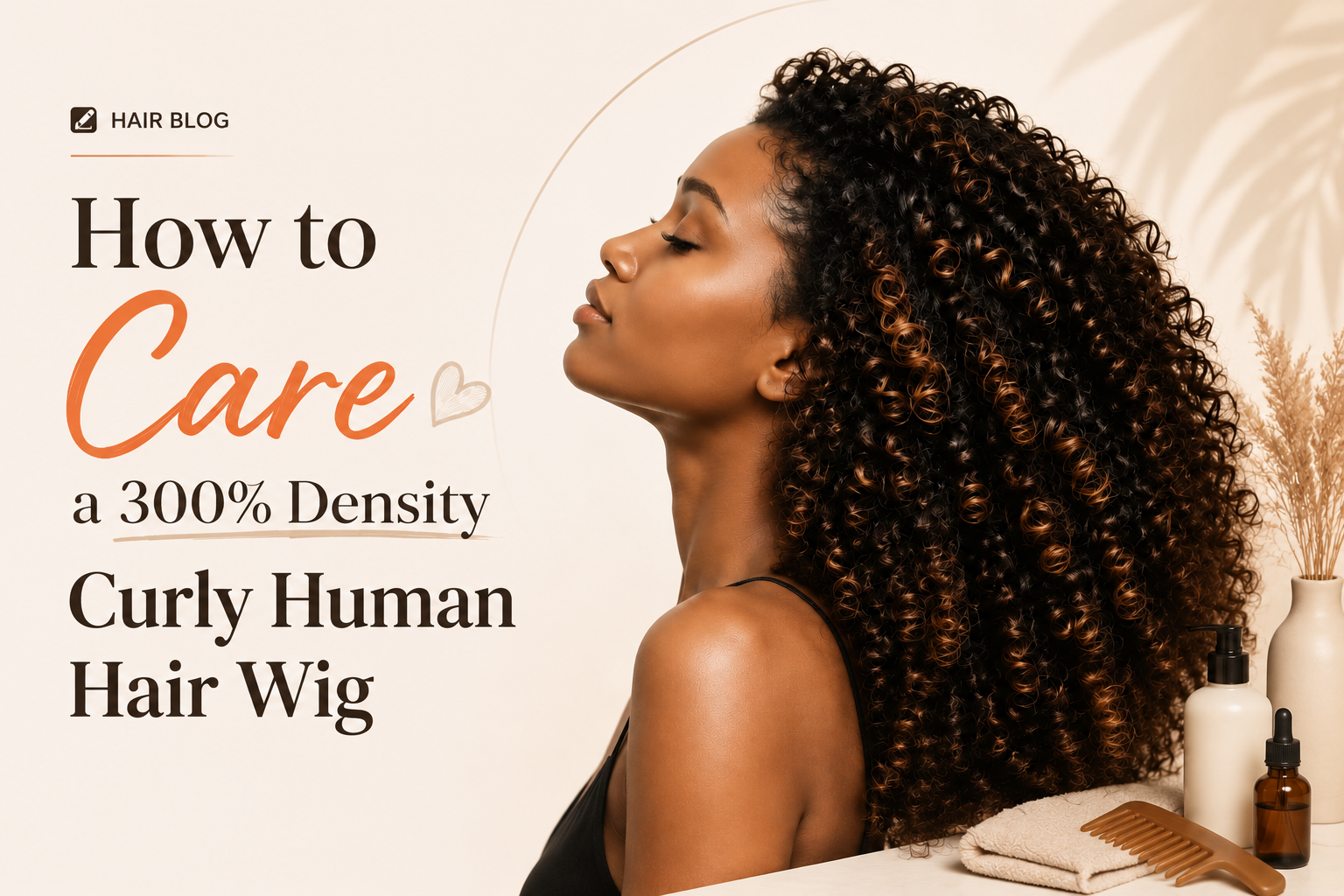 How to Care a 300% Density Curly Human Hair Wig