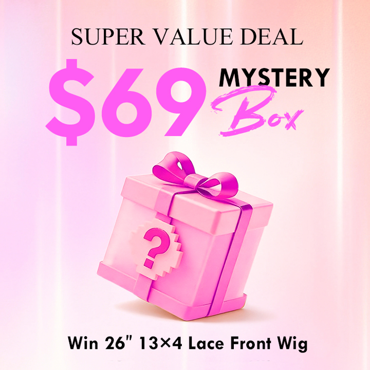 Mystery Box Gift| $69 Win 26" Lace Front Wig Human Hair Wig Box Flash Sale
