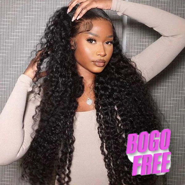 Cabello largo y rizado 13 * 4 HD Peluca frontal de encaje Cabello rizado grueso Pelucas sin cola-Amanda Hair