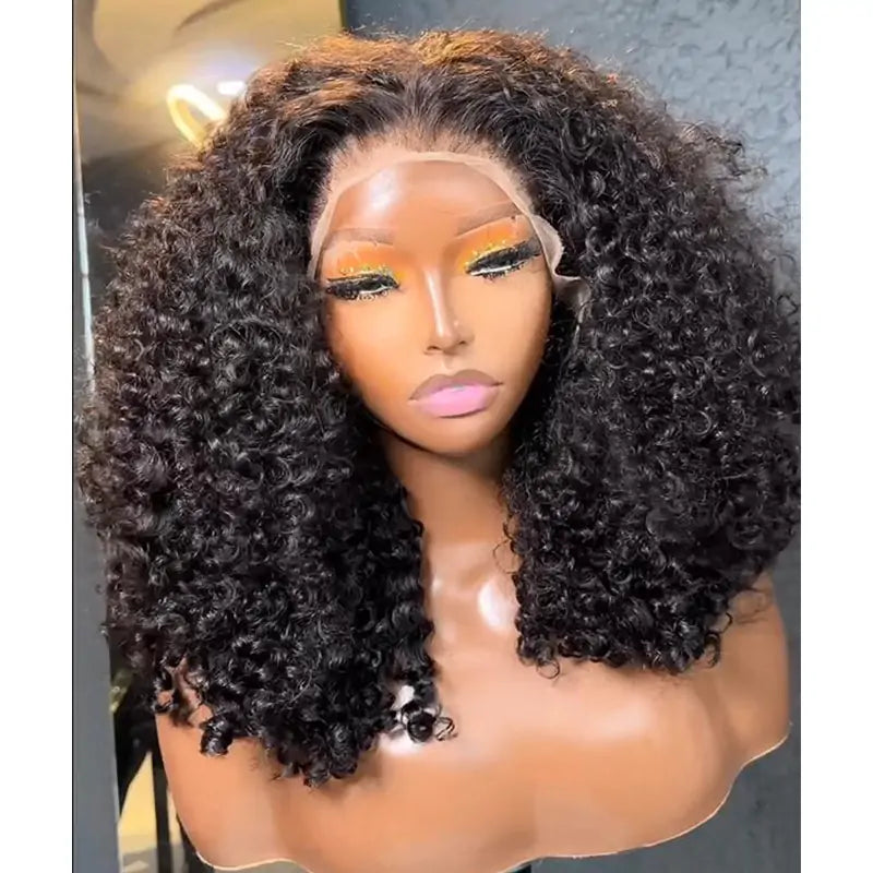 Glueless Curly Human Hair Invisible Lace Bob Wigs Pre Plucked Hairline For Women No Code Needed -Amanda Hair