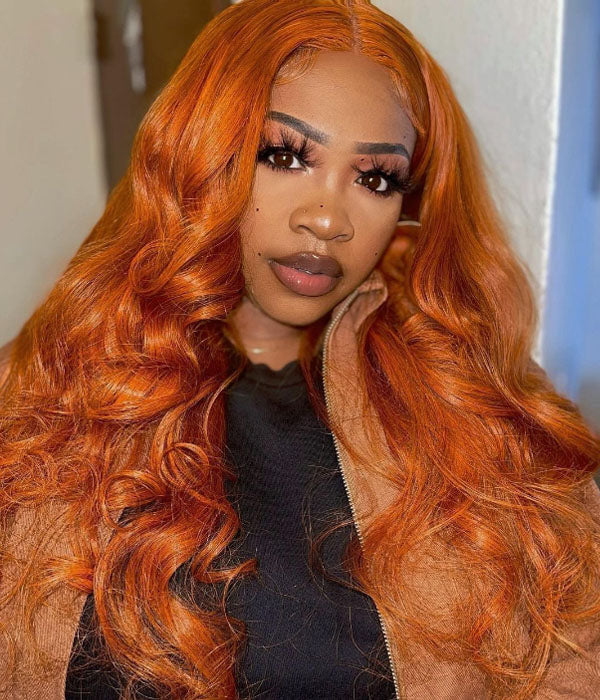 Ginger Colored Body Wave 13x4 Lace Front /4*4 Lace Closure Wigs With Baby Hair - Amanda Hair