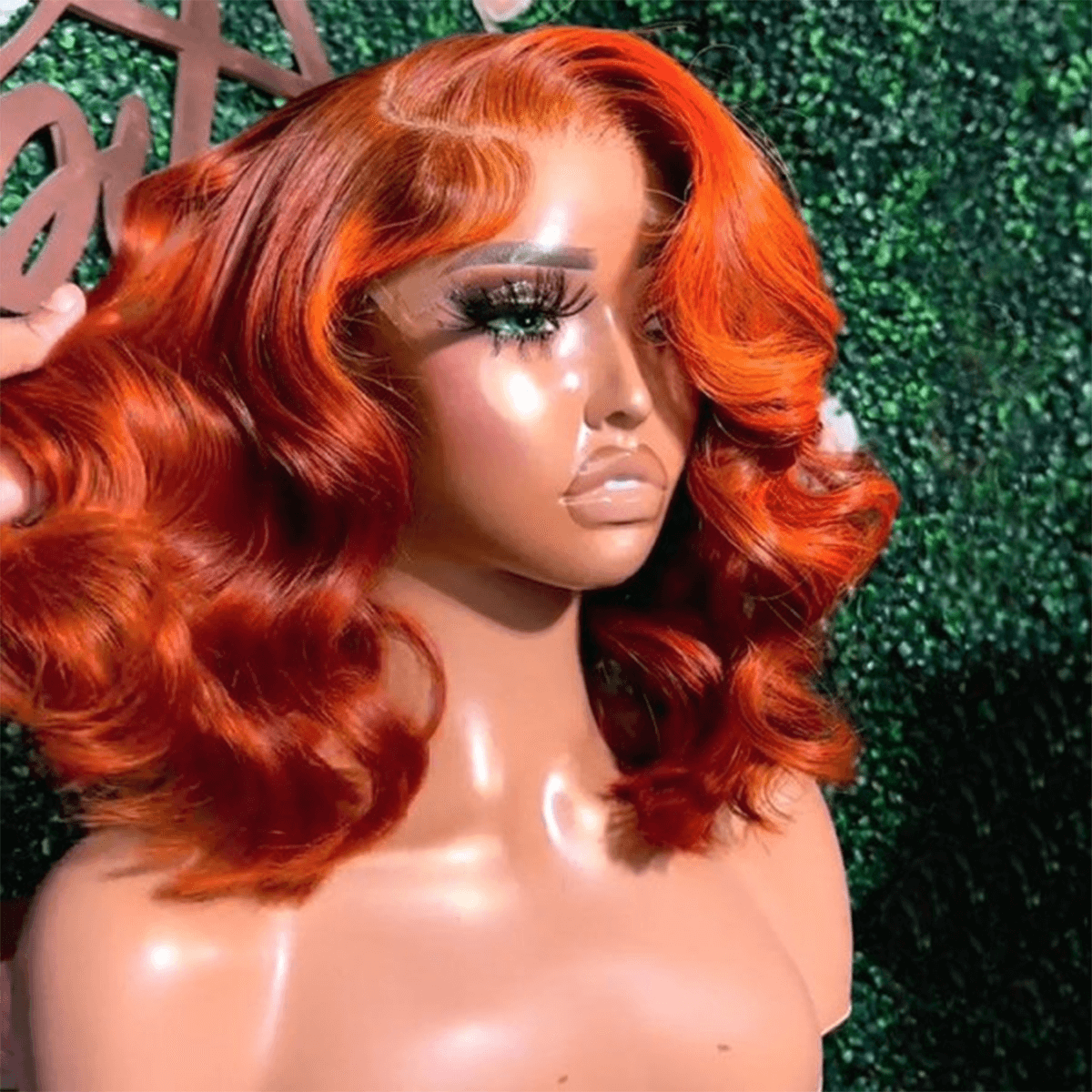 Ginger Color Glueless Wig Mid Length Body Wave Glueless Lace Wig Human Hair 13*4 Lace Front Colored Wigs -Amanda Hair