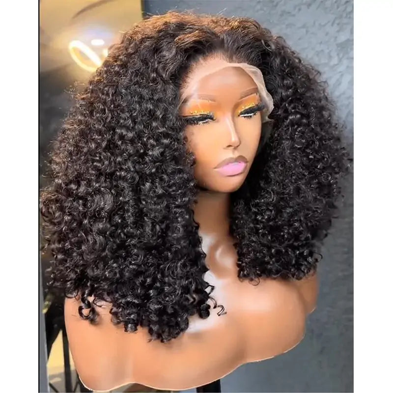 Glueless Curly Human Hair Invisible Lace Bob Wigs Pre Plucked Hairline For Women No Code Needed -Amanda Hair