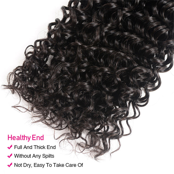 Amanda Malaysian Hair  Curly 4 Bundles With 4*4 Lace Closure 10A Grade 100% Remi Human Hair
