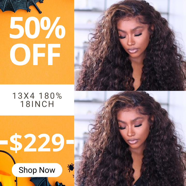 Glueless Water Wave 13*4 HD Transparent Lace Front Wigs-Clearance Flash Sale