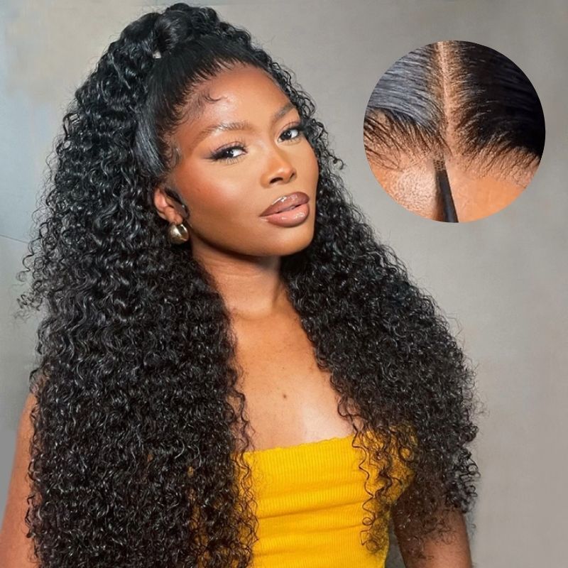 24H Fast Shipping | Natural Color Long Curly Wig Thick Deep Curly Hair Glueless Transparent Human Hair Wigs – Amanda Hair