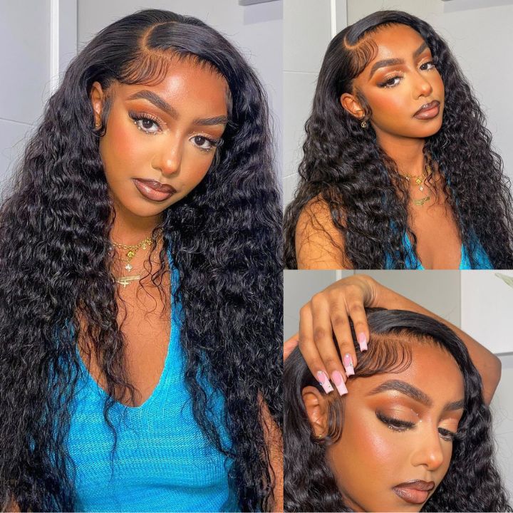 Weekend Flash Sale Water Wave Hair 13*4 HD Lace Front Wigs Glueless Transparent Lace Wig Plucked Hairline-Amanda Hair