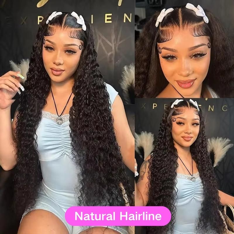 24H Fast Shipping | Natural Color Long Curly Wig Thick Deep Curly Hair Glueless Transparent Human Hair Wigs – Amanda Hair