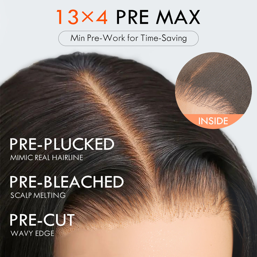 300% Ultra Dense Glueless Wig Loose Body Wave 6x4 Closure Clear Lace Pre Cut & Plucked & Bleached Ready to Go - Amanda Hair