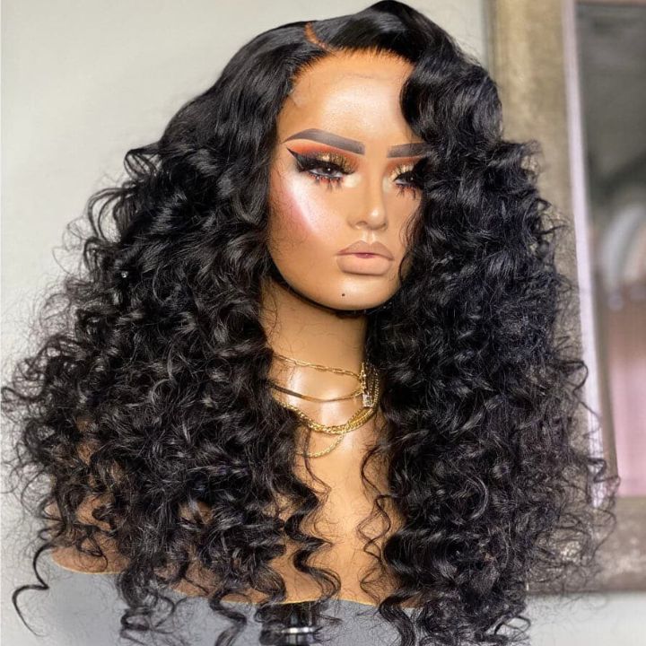 Highlight Honey Blonde Wand Curl Hair 13 * 4 Lace Front Perruque de cheveux humains Bouncy Loose Curly Transparent Lace Front perruques - Amanda Hair