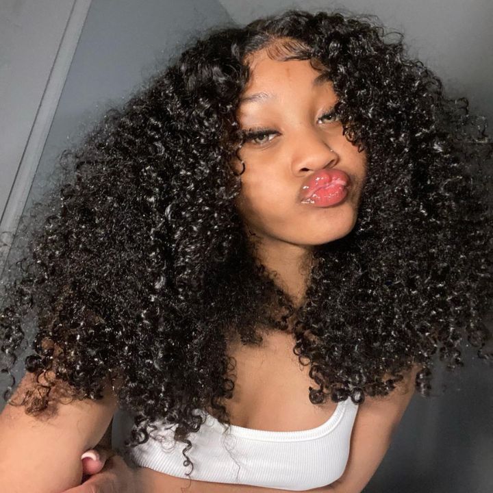 Flash Sale: Glueless Thick Fluffy Curly Human Hair Wigs Plucked Hairline-Amanda Hair