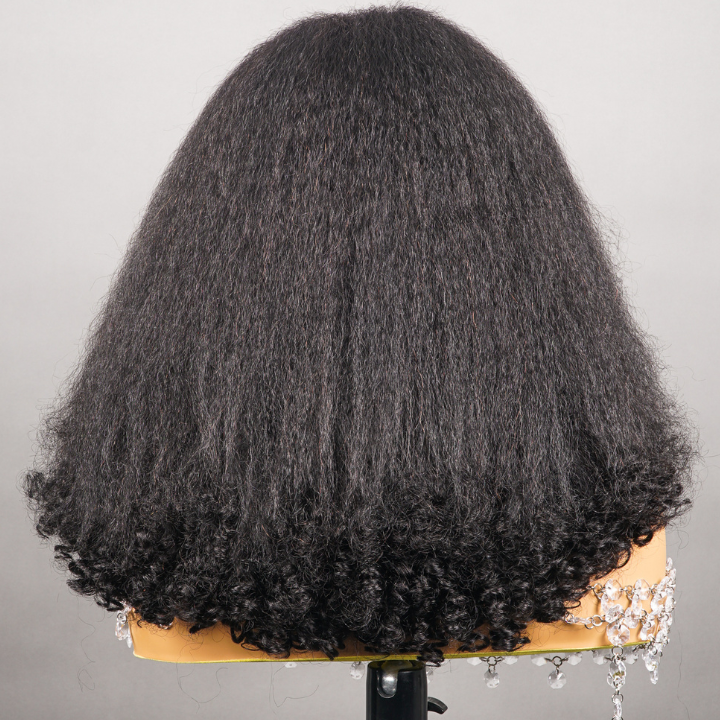 Perruque courte bouclée Bob 13 * 4/4 * 4 Cheveux bouclés brésiliens Bob Perruques-Amanda Hair