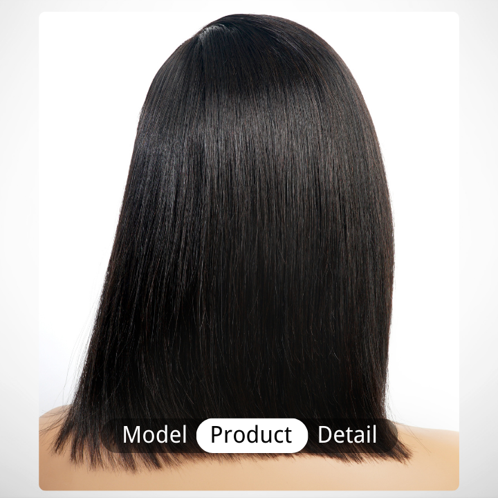 Glueless Brazilian Straight Short Bob Lace Wigs Transparent Pre Plucked Hairline Nature Color -Amanda Hair