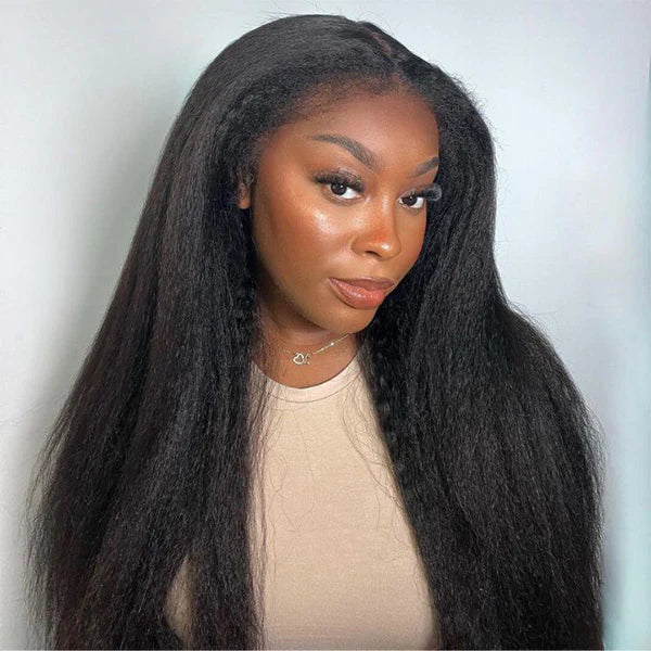 Mechas rubias sin pegamento en una lujosa peluca de ondas profundas y rizadas con encaje frontal - Peluca transparente con encaje frontal y cierre - Amanda Hair