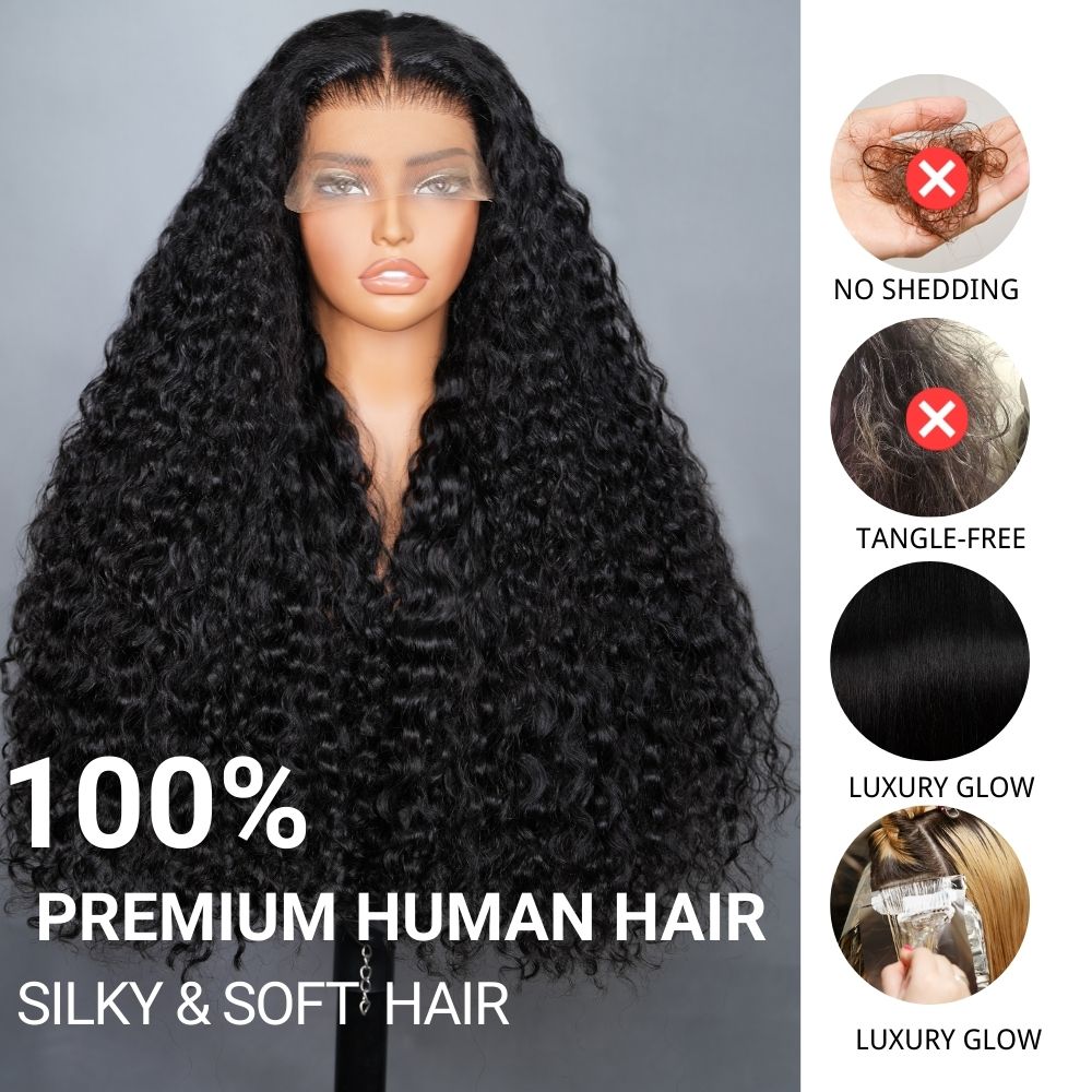 300% Density Luxury custom wigs Loose Wave Glueless  Lace Deep Wave Wigs Virgin Human Hair Transparent Lace Front Wig Super Double Drawn Level  - Amanda Hair