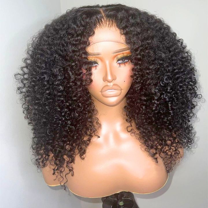 Glueless Thick Fluffy Afro Curly Human Hair Bob Wigs Flash Sale 13*4/4*4 Invisible Lace Wig For Women-Amanda Hair