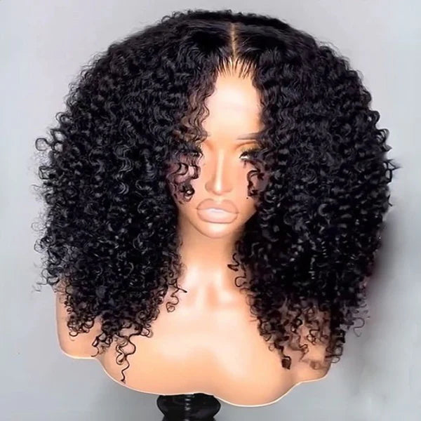 Buy 1 Get 1 Free Glueless Thick Fluffy Afro Curly Human Hair Bob Wigs
