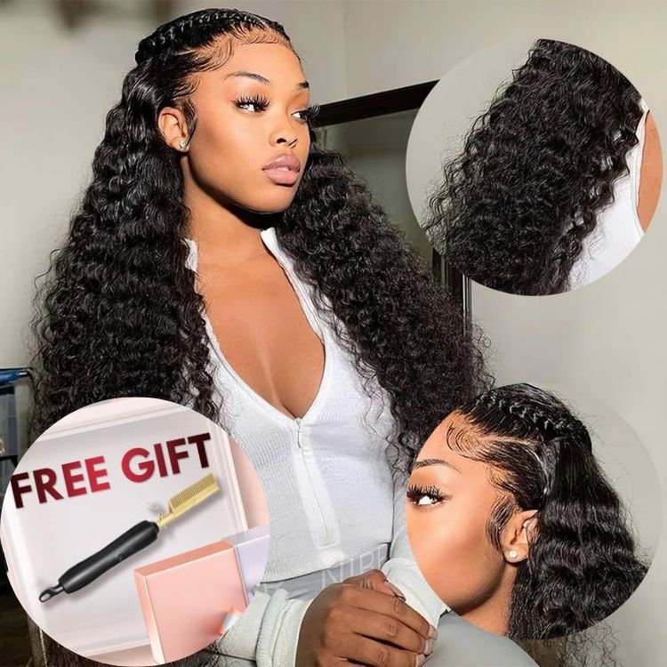 Vente Flash Extra 50% de réduction sur £ ¬ Code £ º HALF50, cheveux longs espagnols bouclés indétectables transparents HD dentelle noire perruques de cheveux humains-Amanda Hair