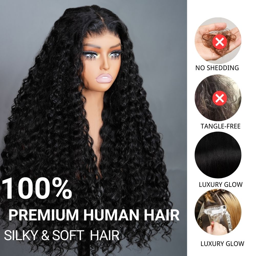Glueless Loose Wave Wigs Virgin Human Hair 4 * 4/13 * 4 Transparent HD Lace Front Wig Pré-plumé Hairline - Amanda Hair 