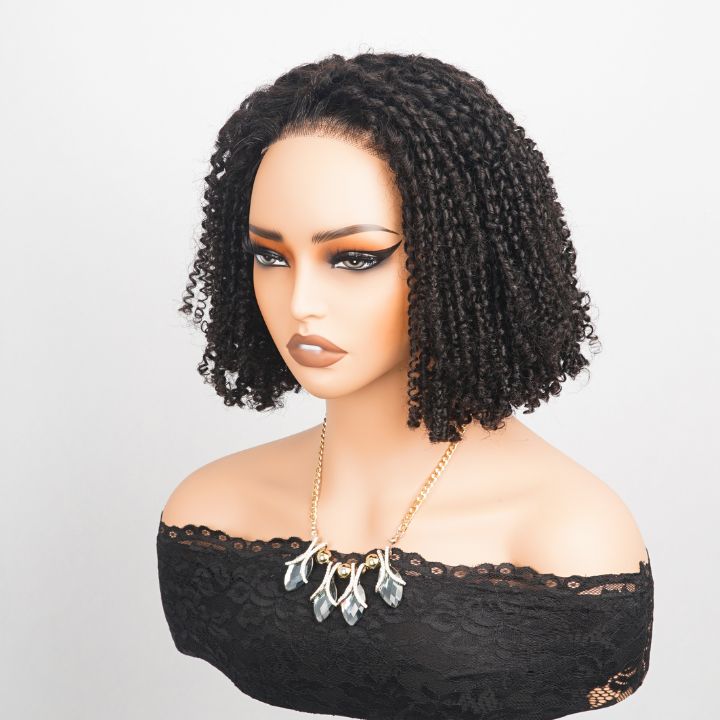 Sunshine Chic Short Small Cut Curly Transparent Glueless Lace Bob Wigs Brazilian Human Hair Pre Plucked Hairline Nature Color -Amanda Hair