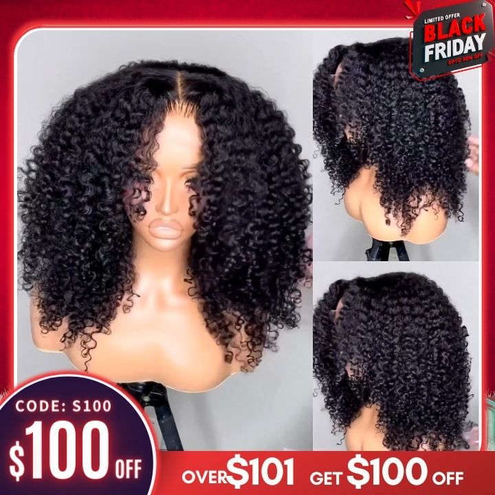 Flash Sale: Glueless Thick Fluffy Afro Curly Bob Wigs-Amanda Hair